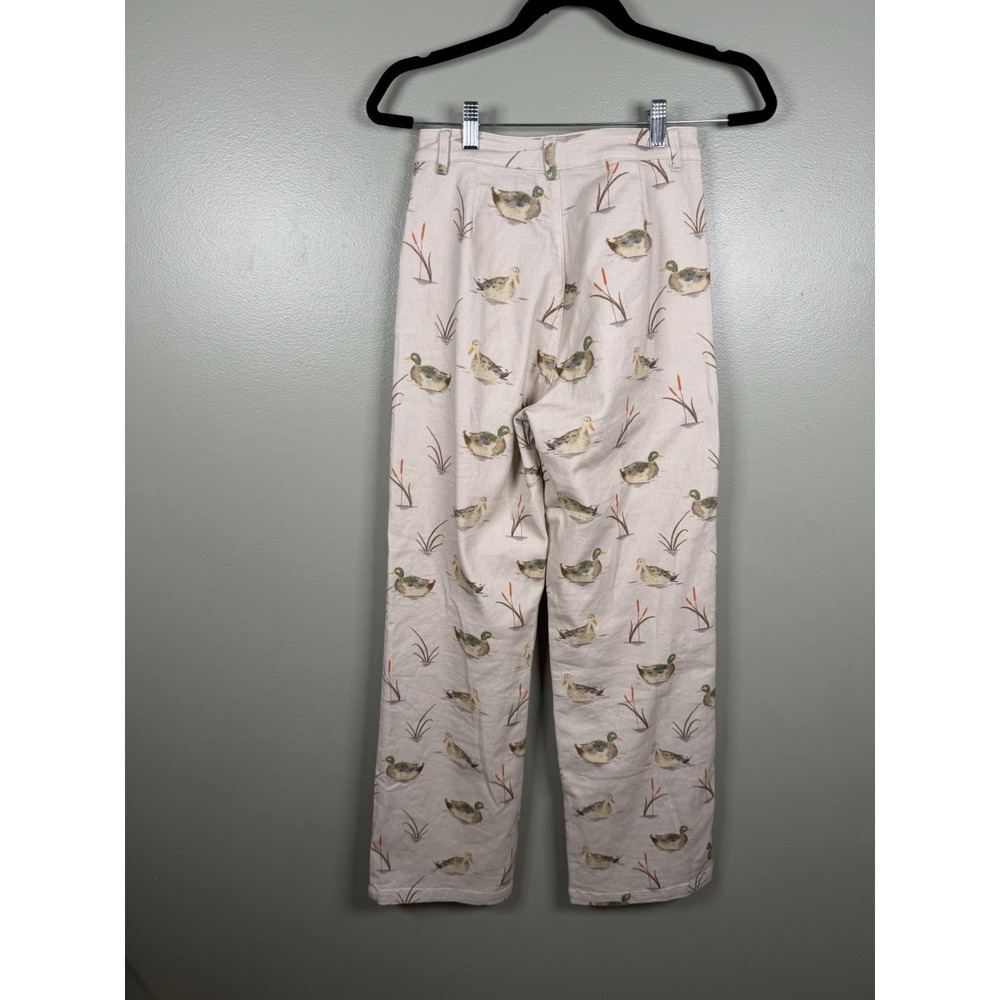 Women’s Straight Leg Duck Print Pants - Cream - Picture 2 of 11